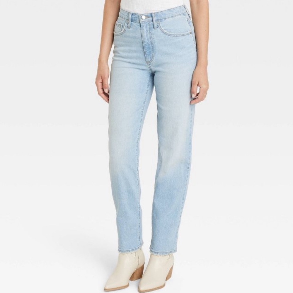 Women's High-Rise 90's Straight Jeans - Universal Thread™ Light Wash 12 short
